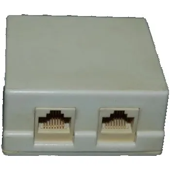 Elektrická zásuvka LAN a telefonní zásuvka 8P8C CAT5 KEYSTONE dvojitá