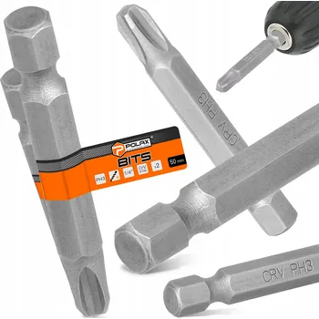 Bit 2x BIT ŠROUBOVÁKU PH3 50mm Magnetický hrot 1/4 Philips, SOLIDNÍ