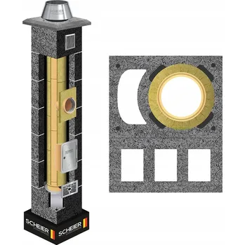 Komín Keramický komín, komínový systém KW+W3, průměr 160 mm, 14 m, rozměr 60x50 cm, izolovaný, zateplený