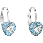 Stříbrné dětské náušnice visací se zirkonem modré srdce 11216.3