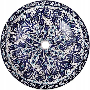 Umyvadlo na desku kulaté Cerames Turecká umyvadla 48 cm modré