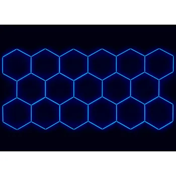 LED osvětlení Kompletní LED hexagonové svítidlo modré, rozměr: 17 elementů 504 x 238 cm SLEVA 3%