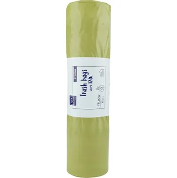 Pytle na odpadky PEVNÉ pytle na odpad 120 l pytle na třídění PLASTU STRONG 25 Ks ŽLUTÉ