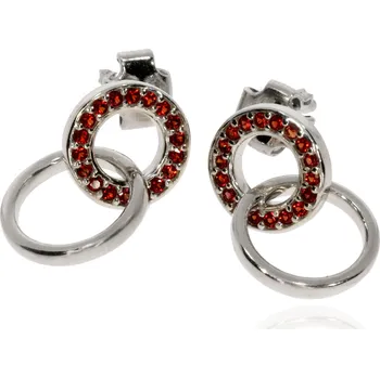 Náušnice Granát Turnov Náušnice kroužky s Českými granáty