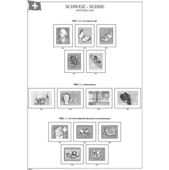 Sběratelství Albové listy A4 POMfila Švýcarsko 1956-1987, (72 listů), vč. zesílených euroobalů, nezasklené, papír 160gr.