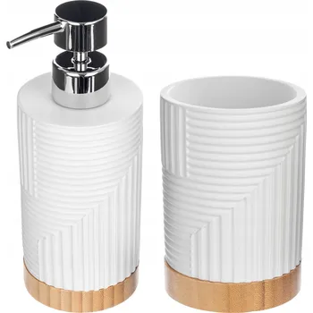 Dávkovač mýdla Sada koupelnových doplňků Kadax, 2 díly, bílá