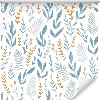 Fototapeta Tapeta do obývacího pokoje Jemné modré LISTY 3D