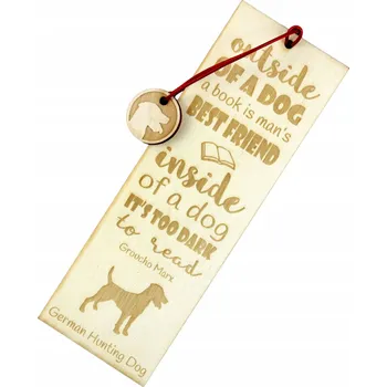 Doplněk ke knize Německý lovecký pes - gravírovaná záložka do knihy se psem, jméno psa