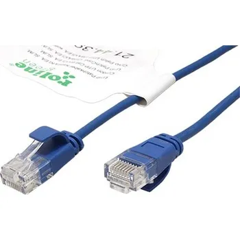 Síťový kabel ROLINE GREEN UTP patchkabel kat. 6a, tenký, LSOH, 2m, modrý - 21.44.3945