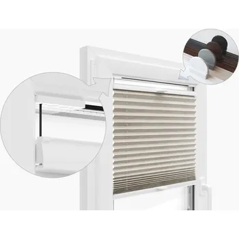 Roleta ZEBRA-SHOP PLISSÉ LUX / DOLOMIT / ŠEDO-BÉŽOVÝ MELÍR / PD303 - INVAZE Šířka v cm: 21, INVAZE: 151 - 190