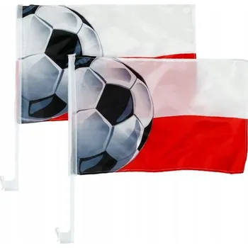 Vlajka VLAJKA na auto POLSKO 42x28x44 cm DVĚ VLAJKY POLSKÝ ZA 2 KUSY