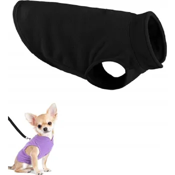 Moto bunda OBLEČENÍ PRO PSA KOČKU - TEPLÁ FLEECOVÁ BUNDA ČERNÁ - VELIKOST L