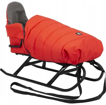 Polské sáňky MOCNÉ spacák červený opěradlo FLO