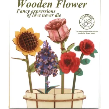 Dřevěná hračka Kytice dřevěná 3D