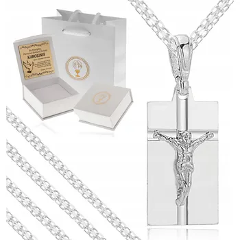 Náhrdelník STŘÍBRNÝ NÁHRDELNÍK + MEDAILONEK JEŽÍŠ RYZOST 925 + GRAVÍROVÁNÍ DÁREK K BIŘMOVÁNÍ
