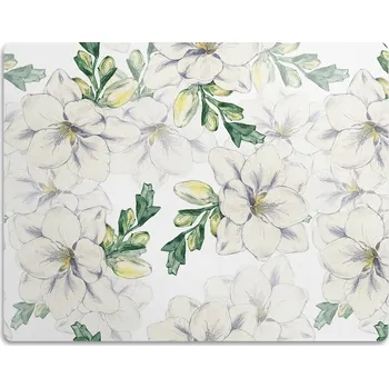 Miska pro psa Ochranná podložka pod misky pro psa Bílé květy 45x35