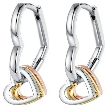 Náušnice Prosperk Stříbrno-zlaté náušnice srdíčka S1977