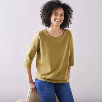 Dámská móda Třpytivé tričko se 3/4 rukávy bronzová 42/44