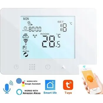 Termostat TERMOSTAT NÁSTĚNNÝ POKOJOVÝ DOTYKOVÝ LED DISPLEJ WiFi TUYA TERSCW2