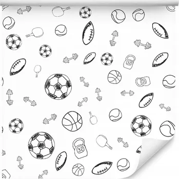 Fototapeta Tapeta pro kluka FOTBALOVÝ Míč Skica Činky Míče