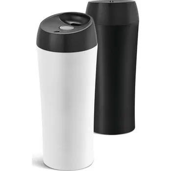 MONARDA. Cestovní hrnek z nerezové oceli a PP 470 ml - Šedá, 470 ml