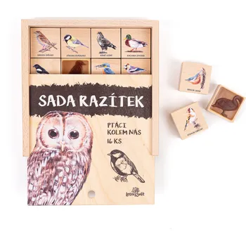 Lesní svět Dětská razítka 16 kusů - Ptáci kolem nás