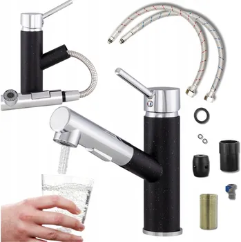 Vodovodní baterie Kuchyňská stojánková baterie APKOMFORT CADO černá, granit