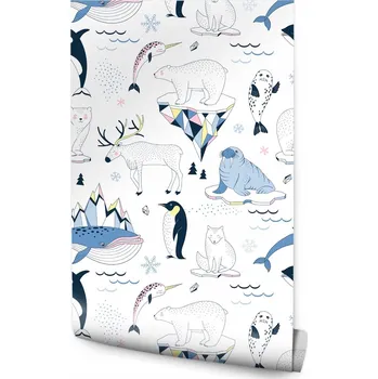Fototapeta Tapeta pro děti - Arktická zvířata /263956983