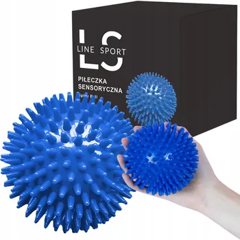 Masážní míček SENZORICKÝ MÍČEK SPIKY BALL LINE SPORT MASÁŽNÍ MÍČEK 10 CM MODRÝ