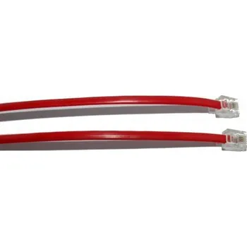 Síťový kabel Telefonní kabel modulární RJ14 (6p4c) zástrčka/zástrčka červený, 2 m