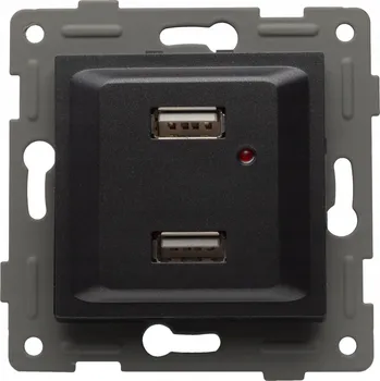 Elektrická zásuvka Modul Zásuvka Nabíječka USB 2x2.1A Černá do Rámu MIUUN