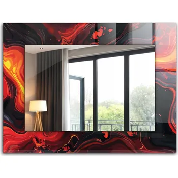 Zrcadlo Krásné moderní zrcadlo s ozdobným rámem dekor loft 80x60 Abstraktní Láva