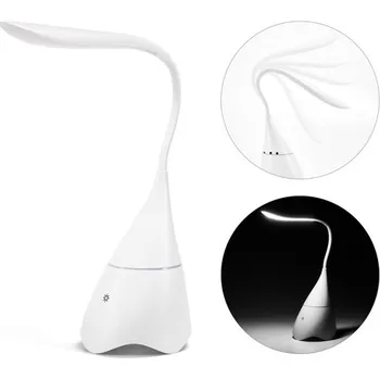 Lampička GRAHAME. Přenosná stolní lampa s reproduktorem a 5hodinovou výdrží baterie z recyklovaného ABS (100% rABS), Firemní dárkové předměty s vlastním potiskem