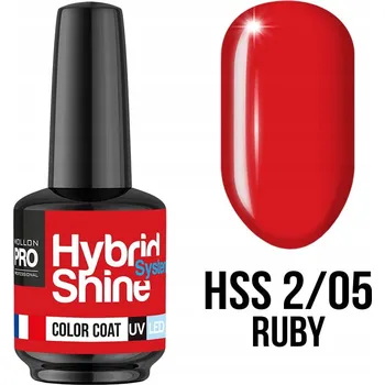 Přípravek na nehty 2/05 RUBY - Hybridní lak Hybrid Shine System - Barevný UV/LED lak - Mollon PR
