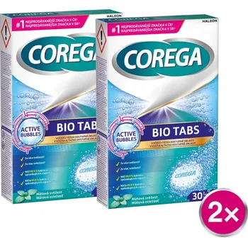 Péče o zubní náhradu Corega Bio Tabs čisticí tablety na zubní náhradu 30ks - balení 2 ks