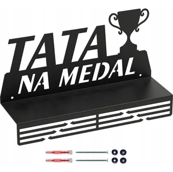 Věšák Věšák na medaile a poháry TÁTA NA MEDAILI s poličkou