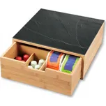 Kesper 2. jakost - Stojan na konvici se zásuvkou, Organizér na čaj / kávové kapsle motiv břidlice