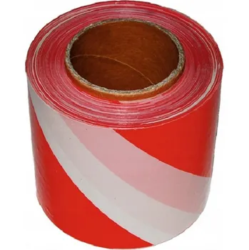 Lepicí páska Výstražná páska Partner 8 cm x 100 m bílo-červená
