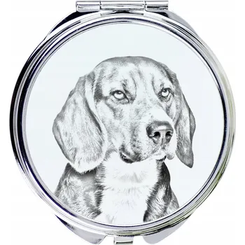 Kosmetické zrcátko Beagle - kapesní zrcátko s motivem psa, personalizované zrcátko do kabelky