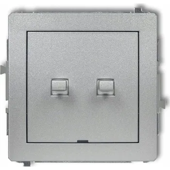 vypínač Dvojitý vypínač pod omítku Karlik stříbrný 7DWPUS-2