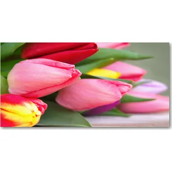 Obraz Kuchyňský panel Barevné tulipány 120x60 cm + LEPIDLO