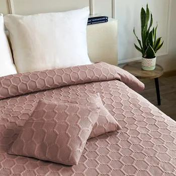 Přehoz na lůžko Přehoz na postel Euromat polyester 220 cm x 240 cm růžový