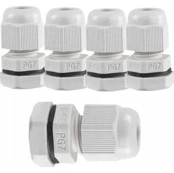 Vývodka Kabelová vývodka s závitem IP68 Těsnění 3,5-6 mm 5 ks