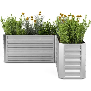 Vyvýšený záhon Blumfeldt Flexgrow 160x160x60 cm Vyvýšený záhon Stříbrný (10046837)