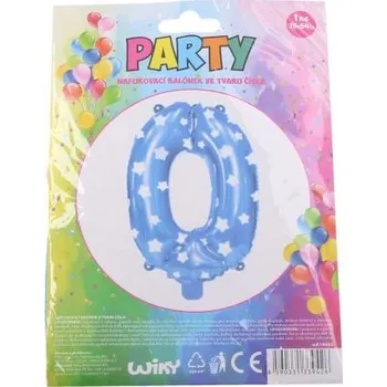 Balónek modrý 75 cm nafukovací číslo 0