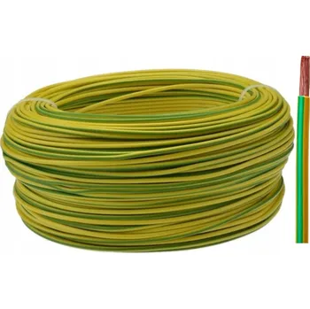 elektrický kabel Vodič LgY 1x2,5 mm žluto-zelený H07V-K 1 m