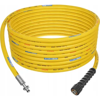 Vysokotlaký čistič Hadice 15 m pro myčku Karcher HD HDS, připojení 11 mm - M22, DN6 hadice 250 bar, žlutá