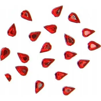 Červené Zirkony na nehty ve tvaru slzy