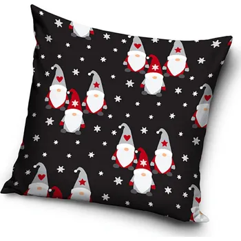 Povlak na dekorativní polštářek Vánoční povlak Skřítci mezi Vločkami 40x40 cm