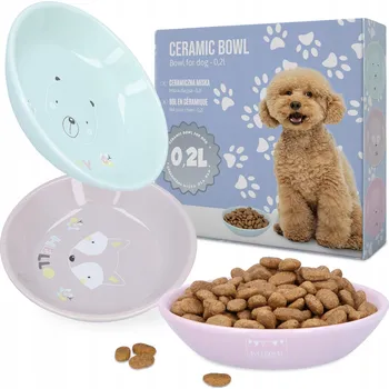 Miska pro psa Keramická miska, vícebarevná, 0,2 l